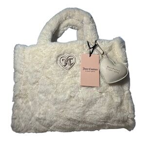 Juicy Couture Cream Faux Fur “Let’s Get Cozy” Tote
